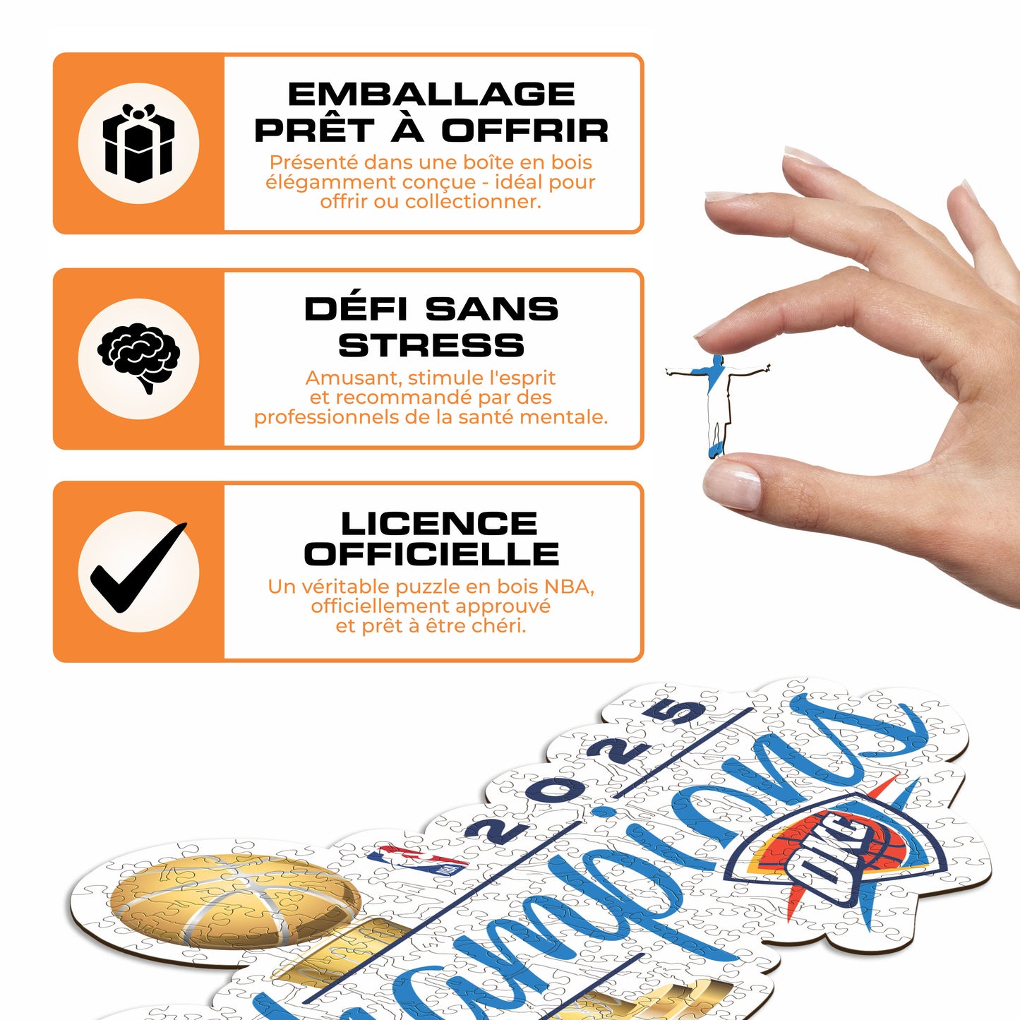 Oklahoma City Thunder™ 2025 NBA Champions - Puzzle en Bois