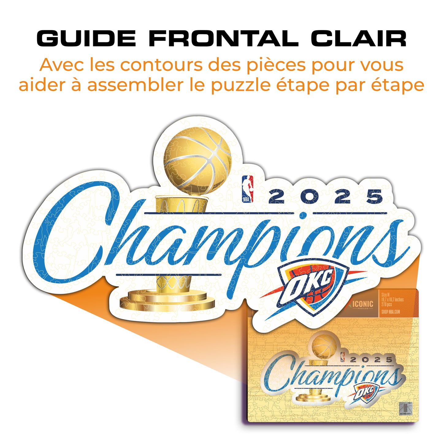 Oklahoma City Thunder™ 2025 NBA Champions - Puzzle en Bois