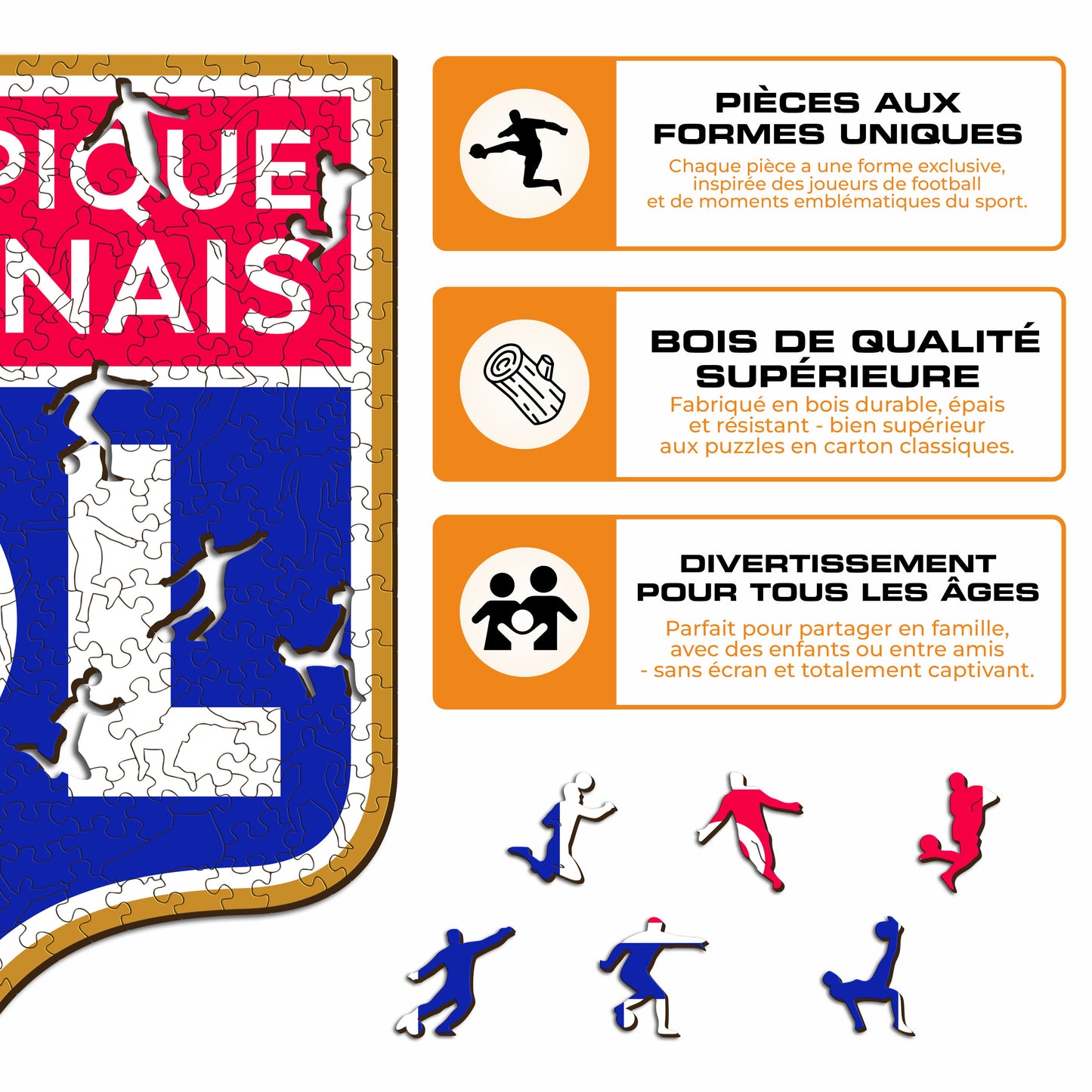 Logo Olympique Lyonnais® - Puzzle en Bois