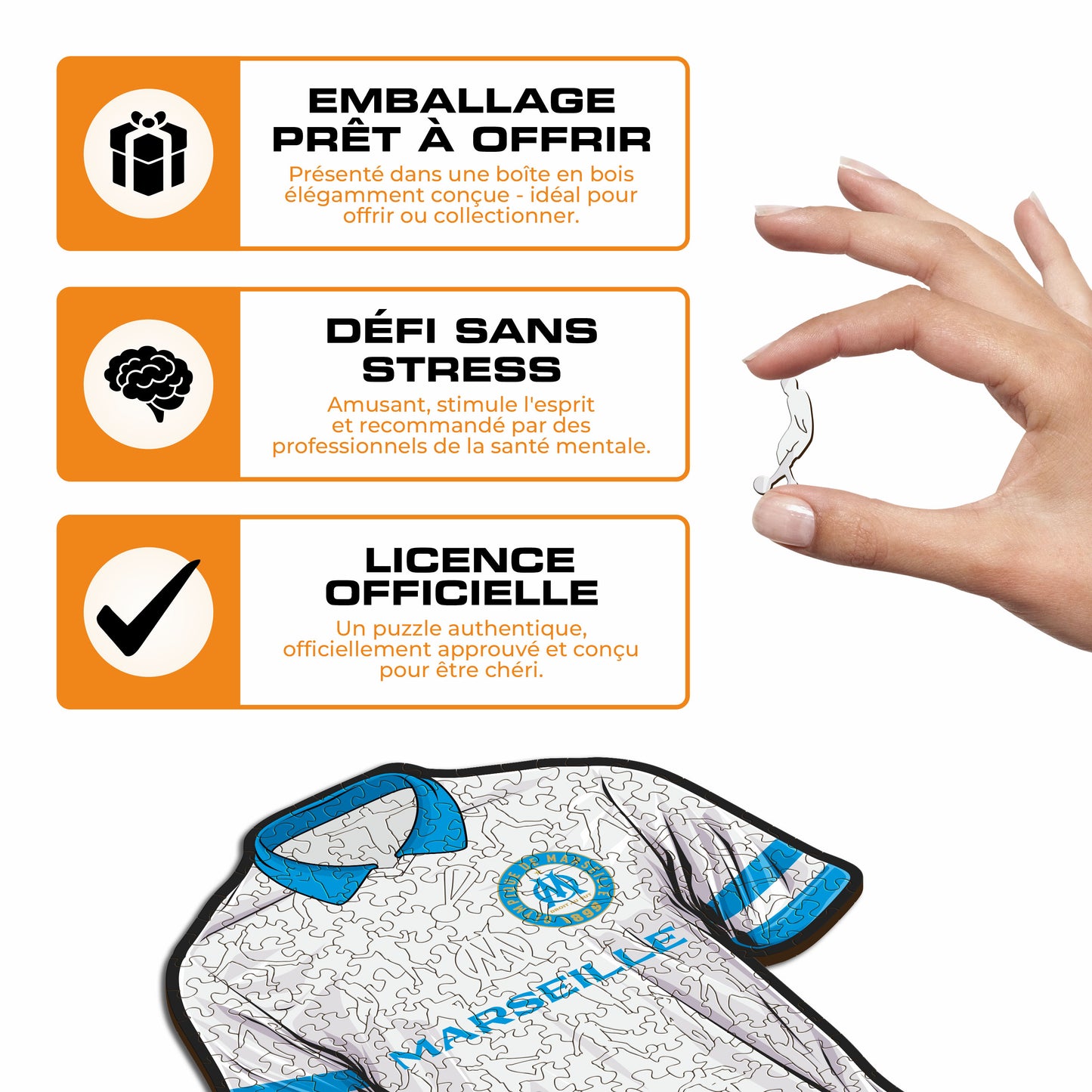 Maillot Olympique de Marseille® - Puzzle en Bois