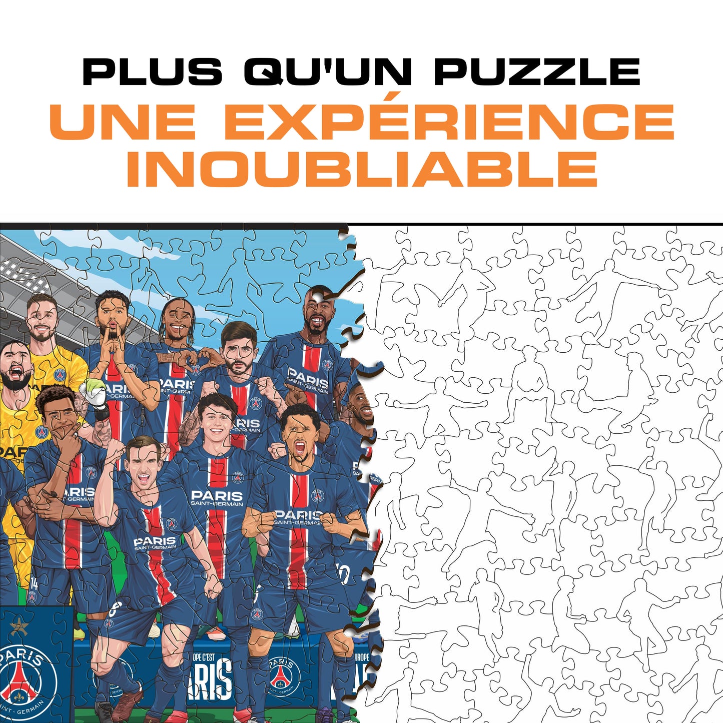 Équipe Paris Saint-Germain® 2024/25 "Triplé Historique" – Puzzle en Bois
