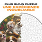 Chiots Dans Le Jardin - Puzzle en Bois