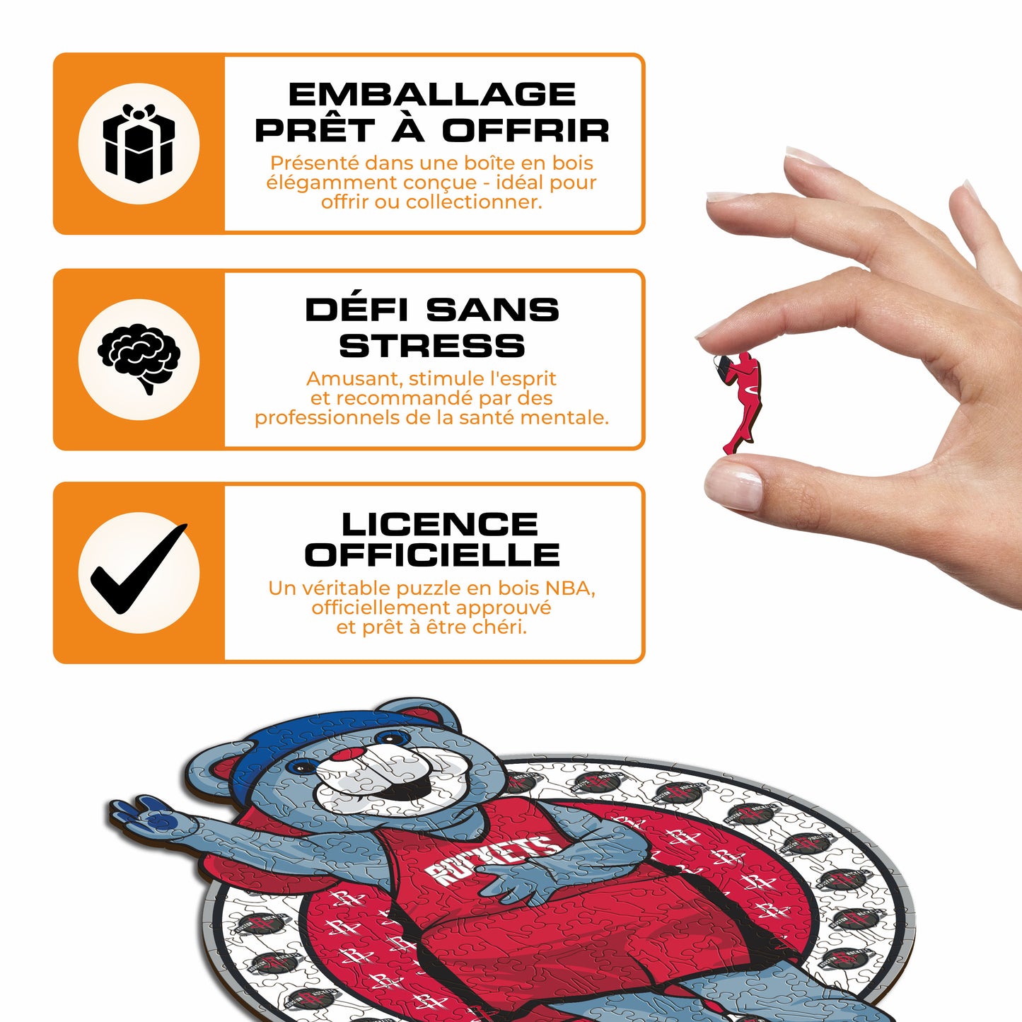 Mascotte Houston Rockets™ - Puzzle en Bois
