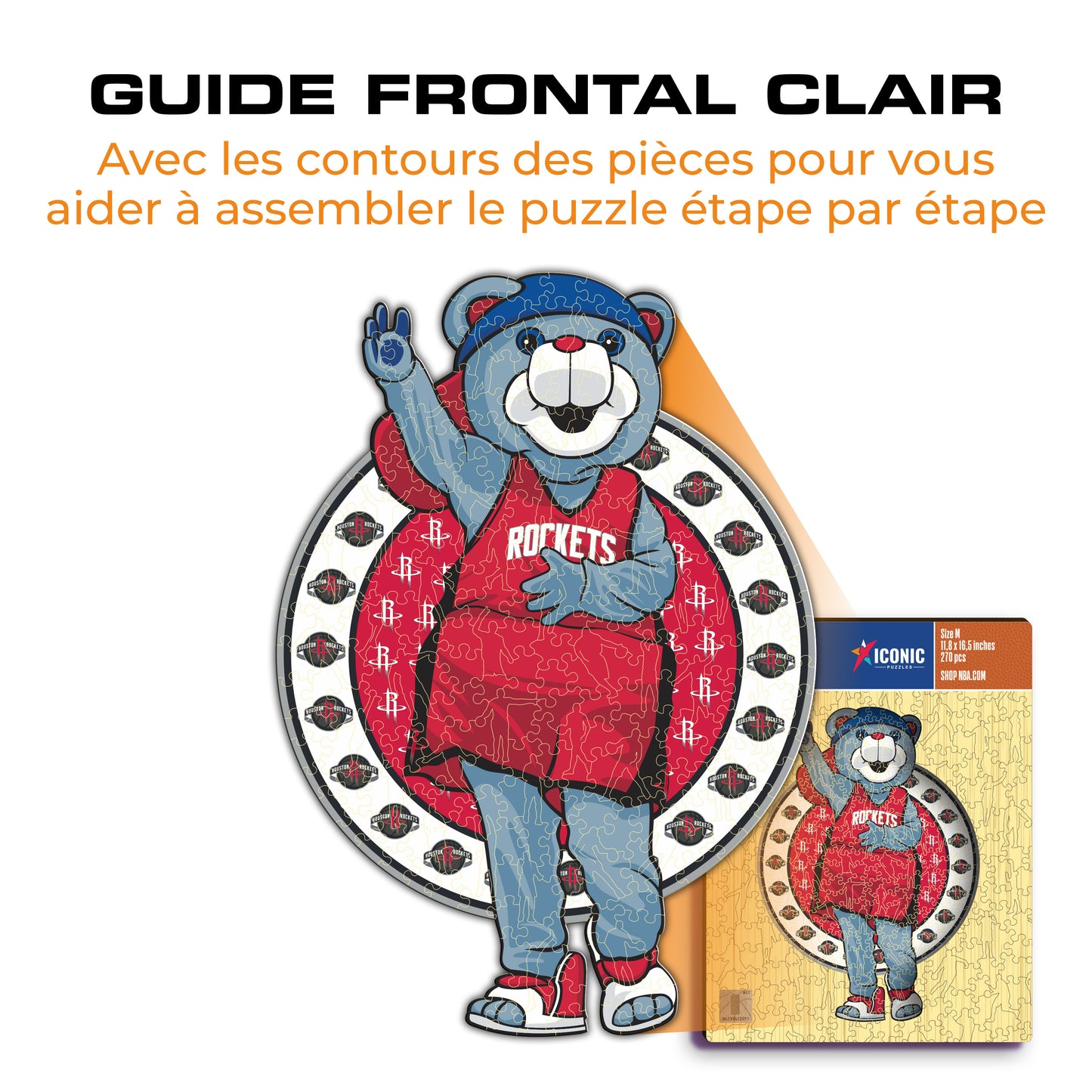 Mascotte Houston Rockets™ - Puzzle en Bois