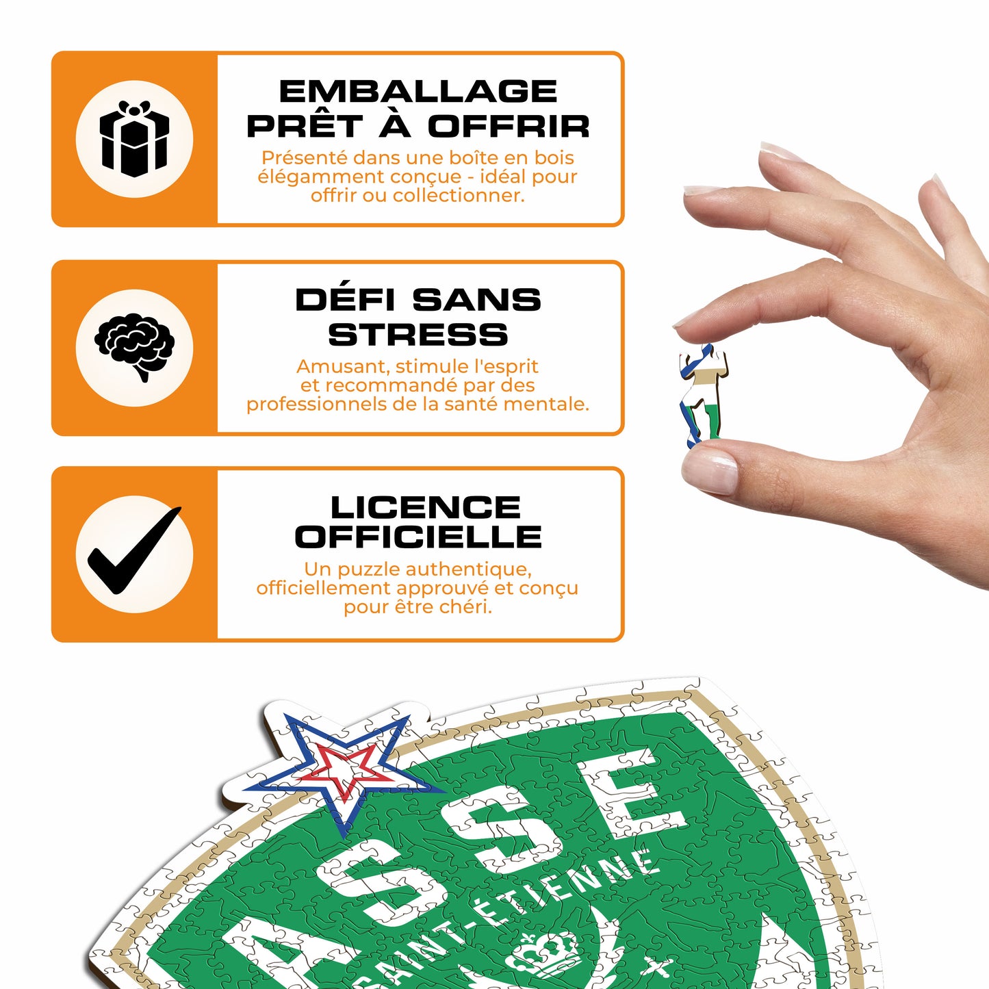 Logo AS Saint-Etienne® - Puzzle en Bois