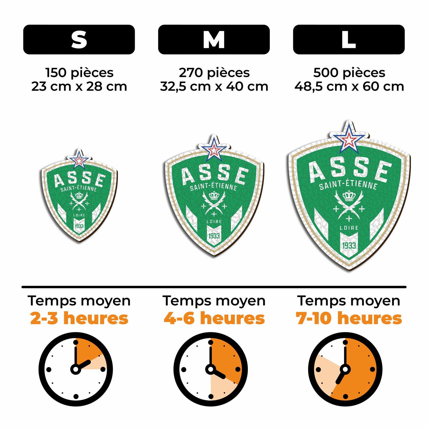 Logo AS Saint-Etienne® - Puzzle en Bois