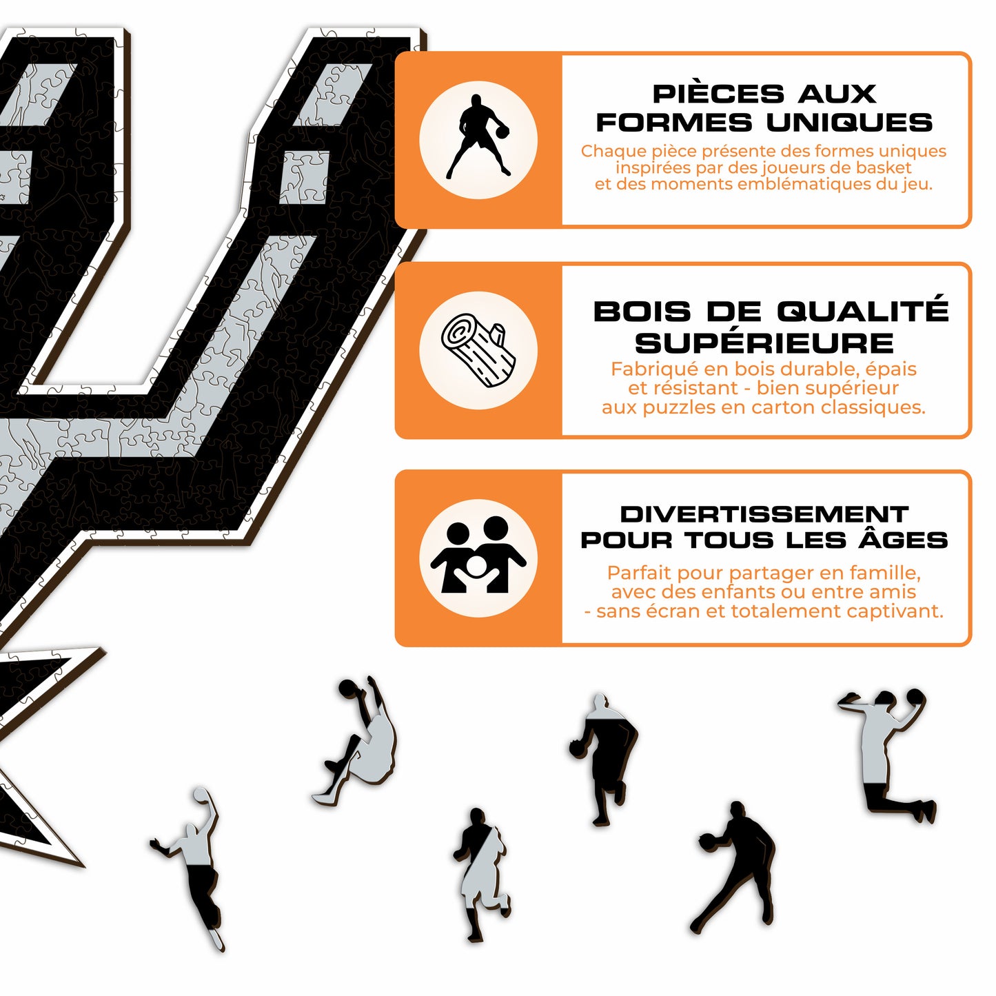San Antonio Spurs™ - Puzzle en Bois