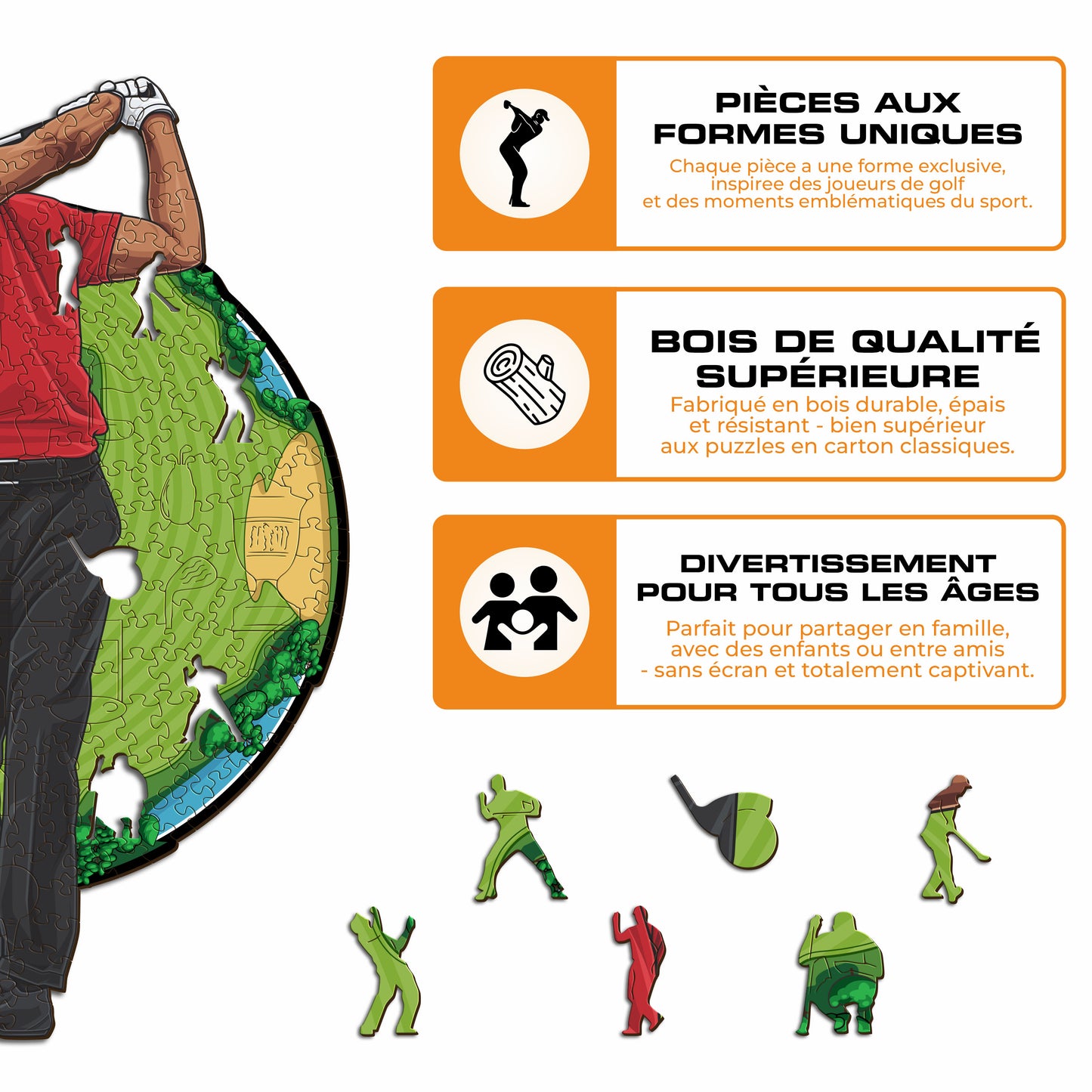 Tiger Woods Puzzle en Bois