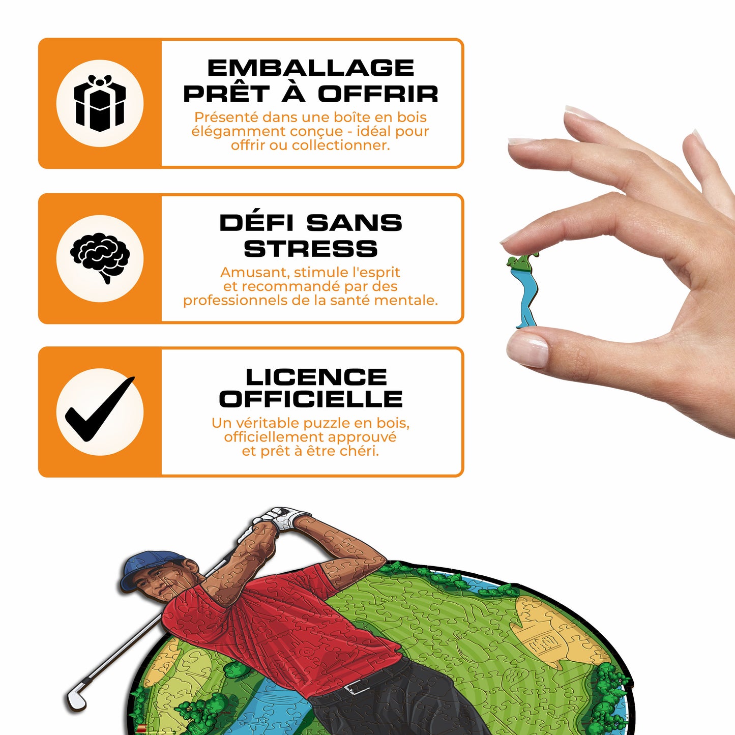 Tiger Woods Puzzle en Bois