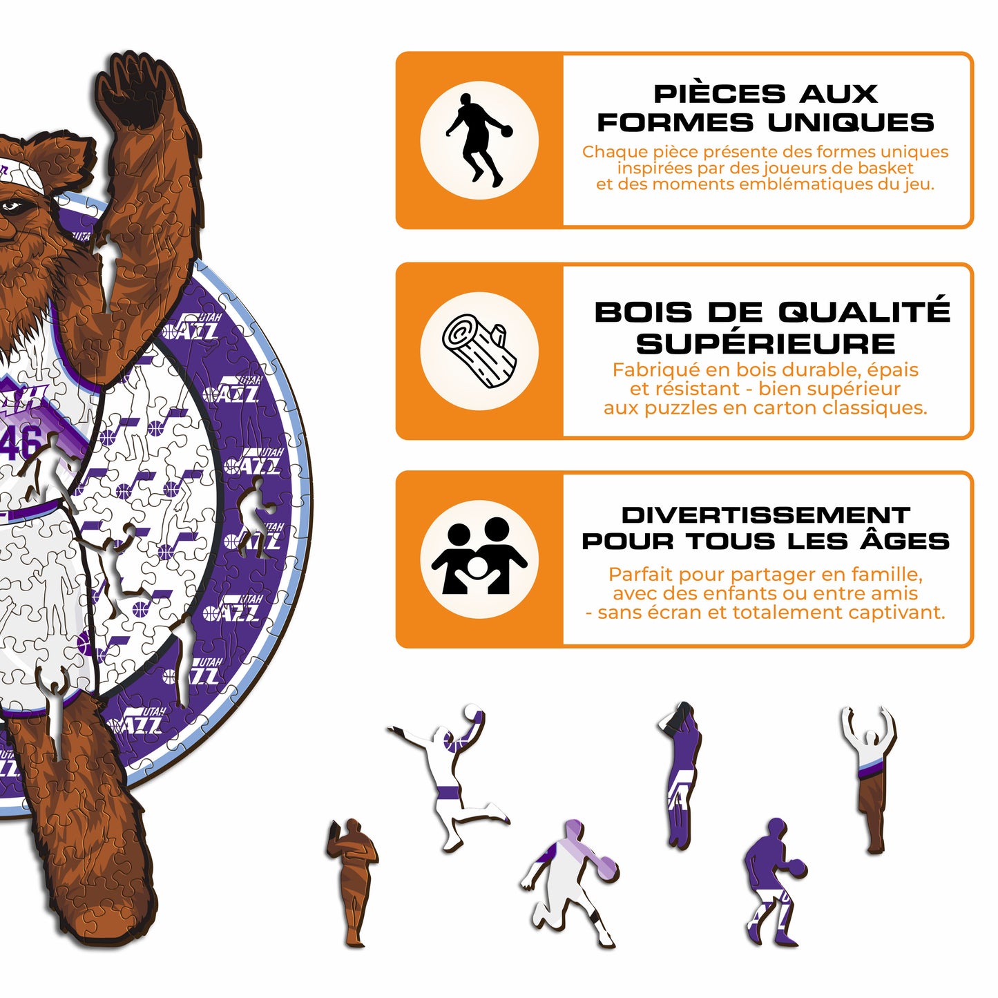 Mascotte Utah Jazz™ - Puzzle en Bois