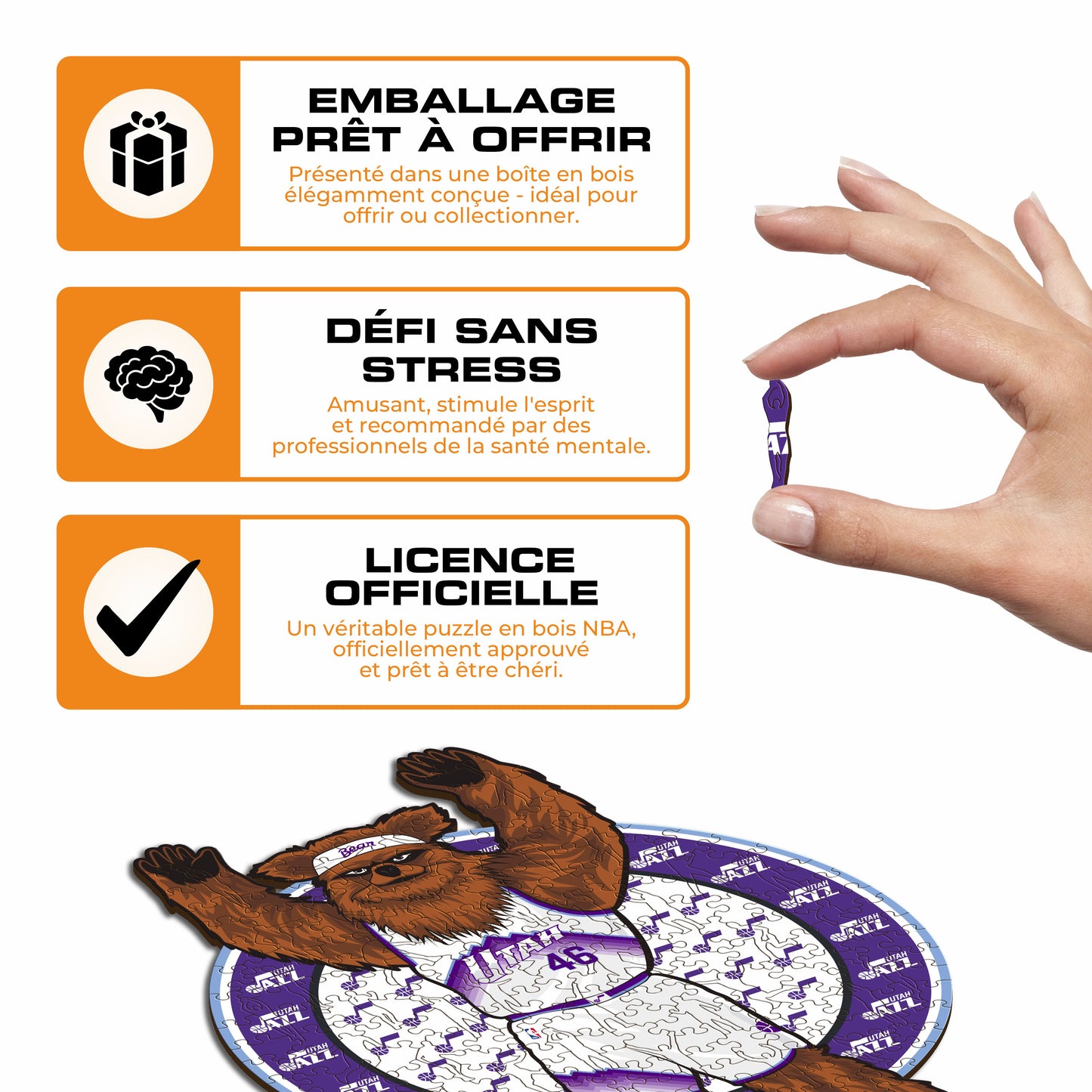 Mascotte Utah Jazz™ - Puzzle en Bois