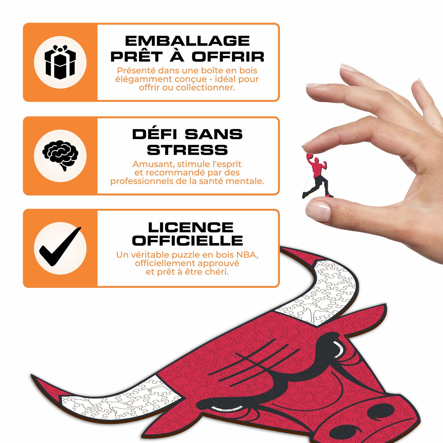 Chicago Bulls™ - Puzzle en Bois