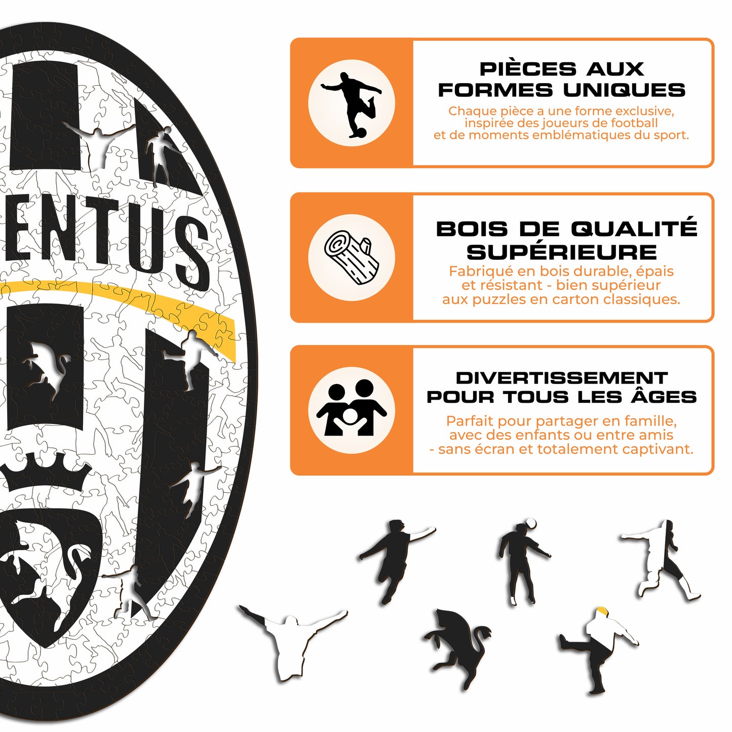 Retro Logo Juventus FC® - Puzzle en Bois