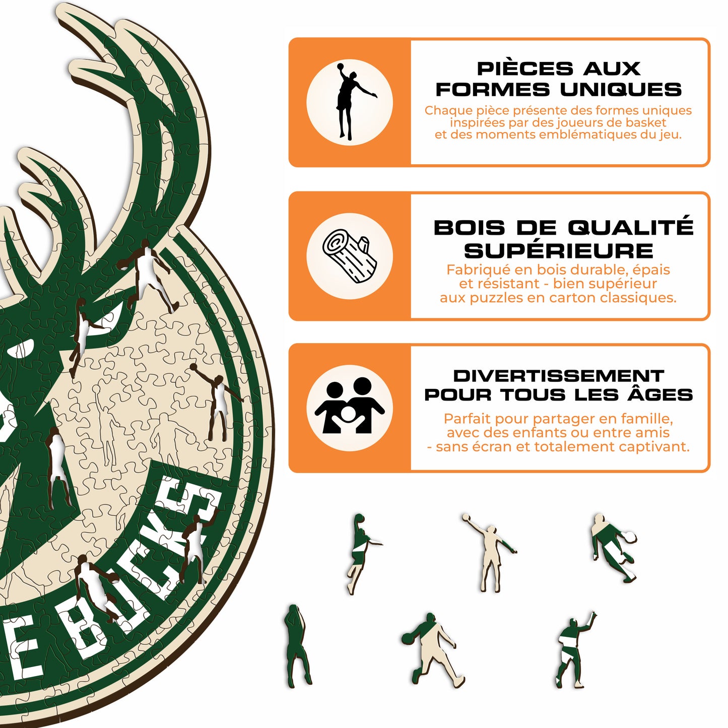 Milwaukee Bucks™ - Puzzle en Bois