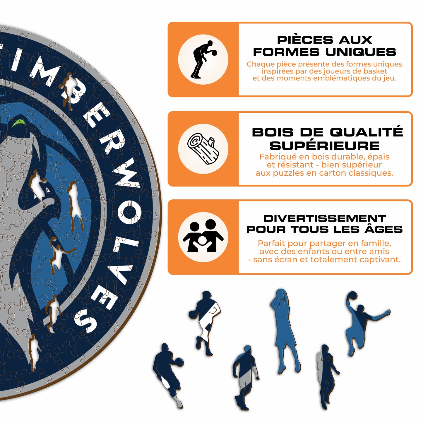 Minnesota Timberwolves™ - Puzzle en Bois