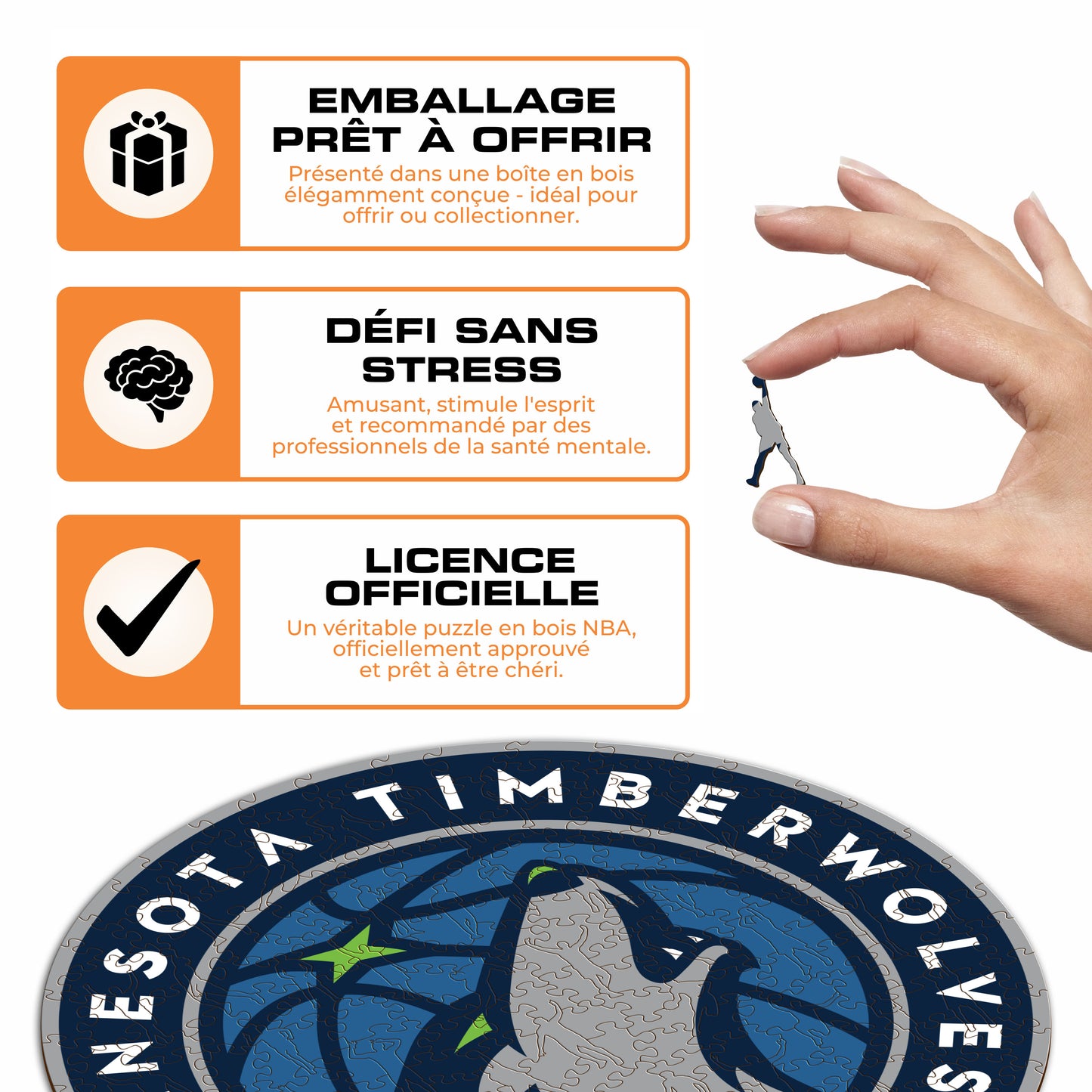Minnesota Timberwolves™ - Puzzle en Bois