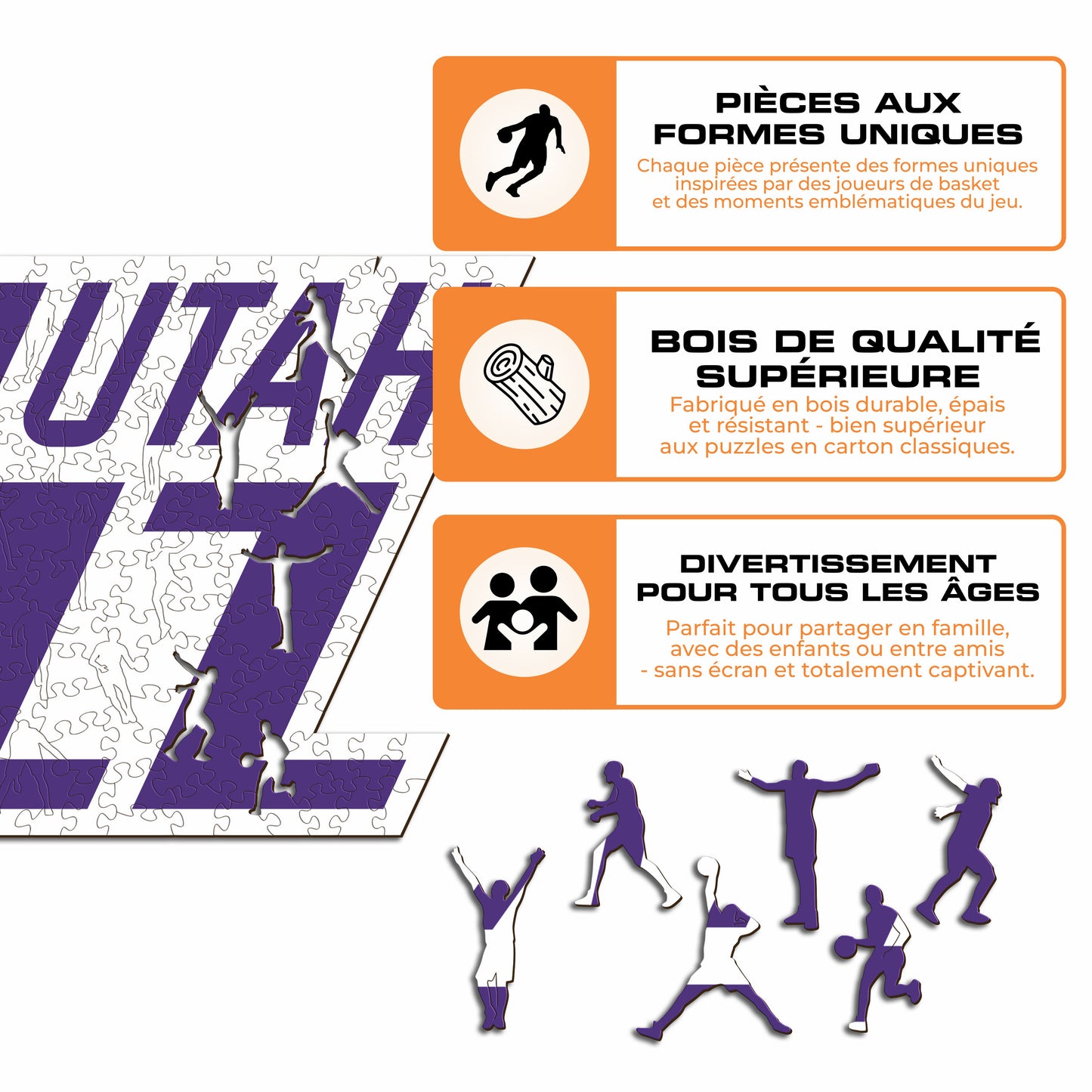Utah Jazz™ - Puzzle en Bois