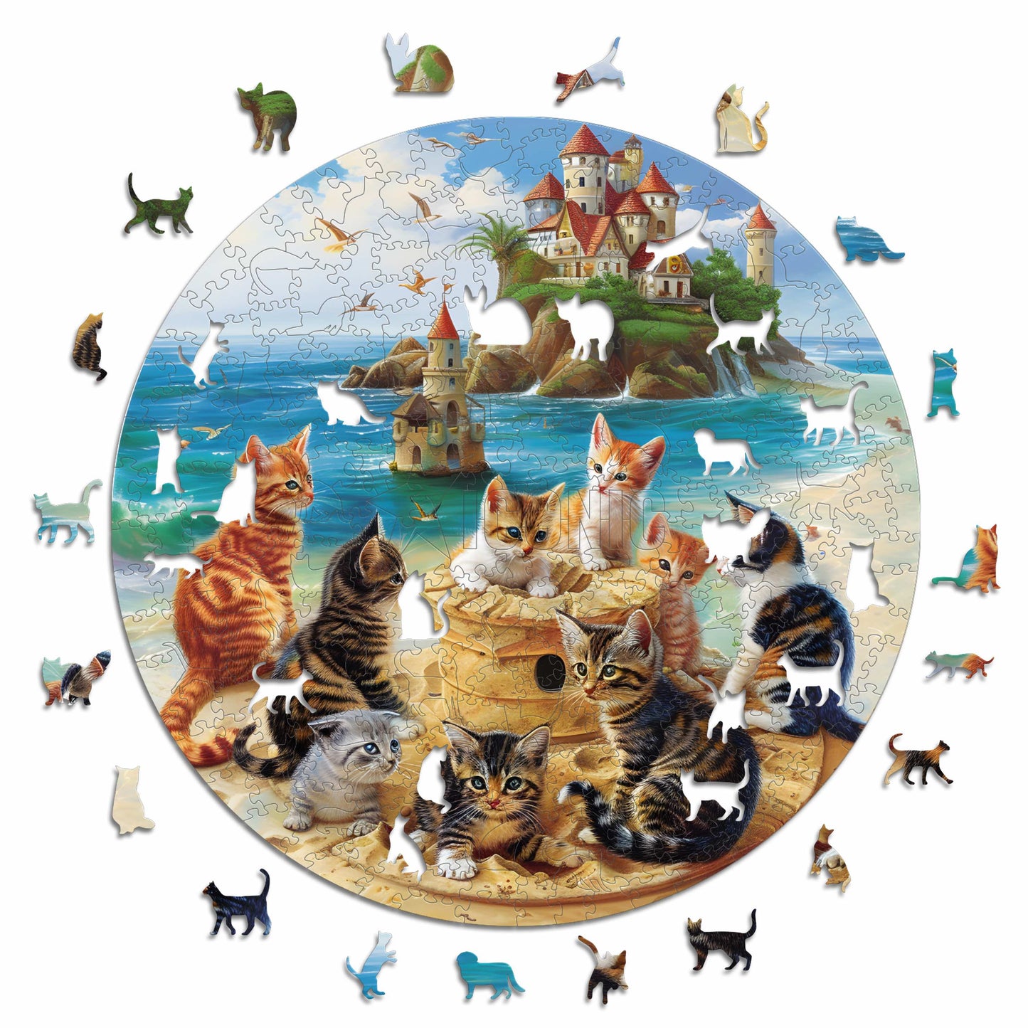 Chats Á La Mer - Puzzle en Bois