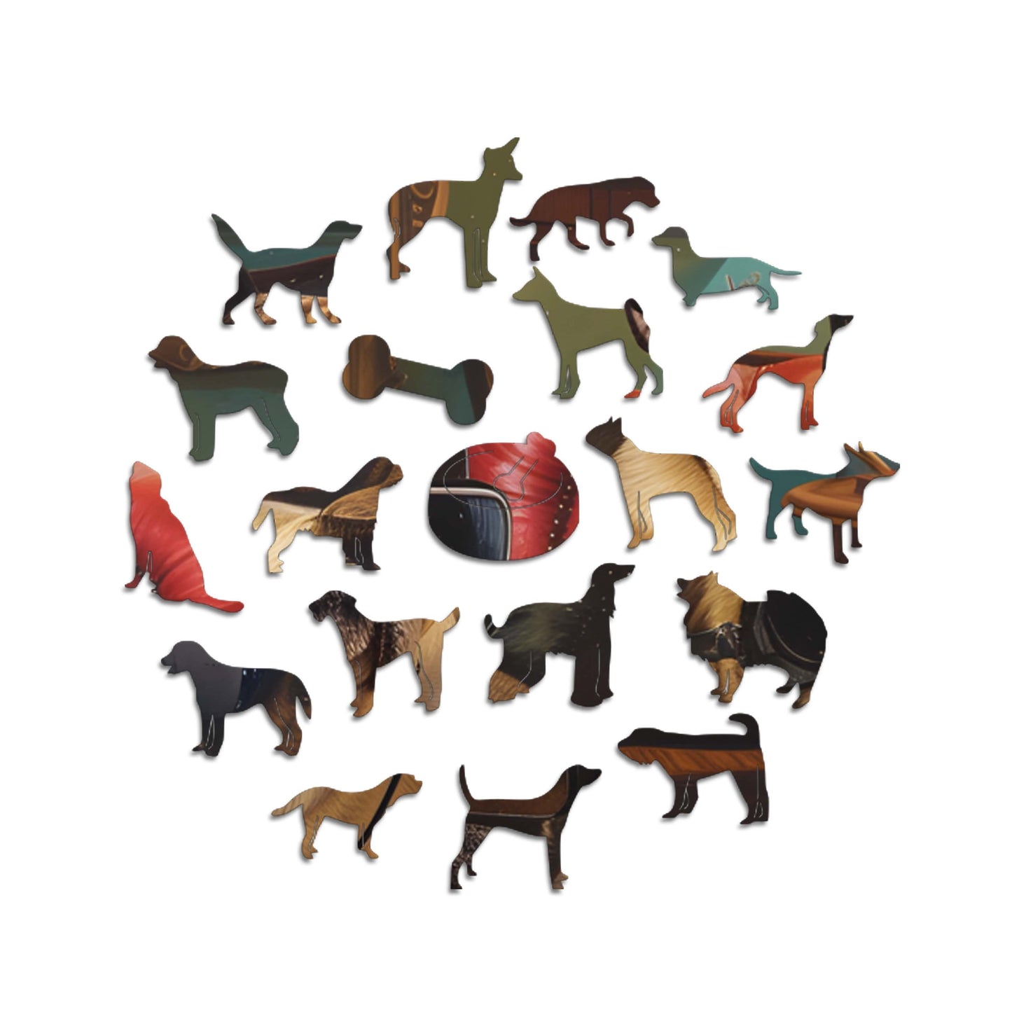 Chiens Joueurs - Puzzle en Bois