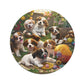 Chiots Dans Le Jardin - Puzzle en Bois