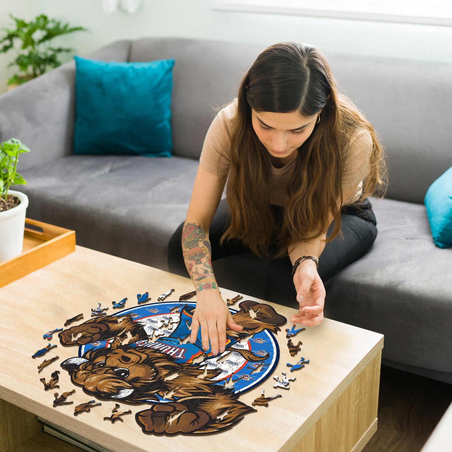 Oklahoma City Thunder™ Mascotte - Puzzle en Bois
