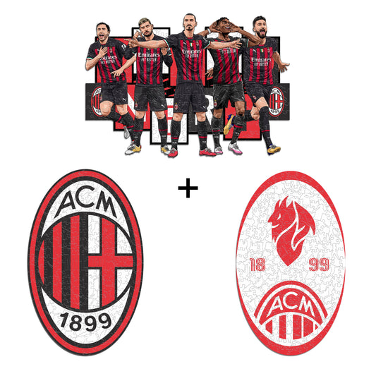 3 PACK AC Milan® Logo + Retro Logo + 5 Joueurs