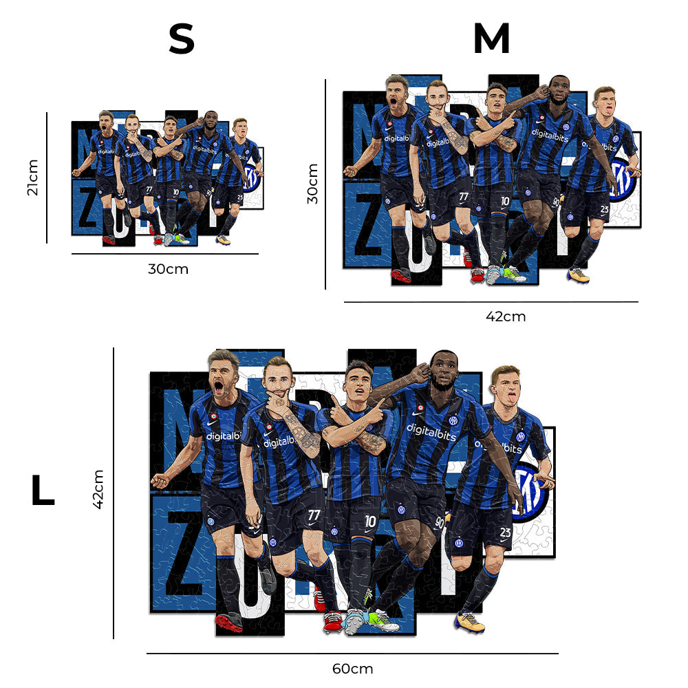 5 Joueurs FC Inter® - Puzzle Officiel en Bois