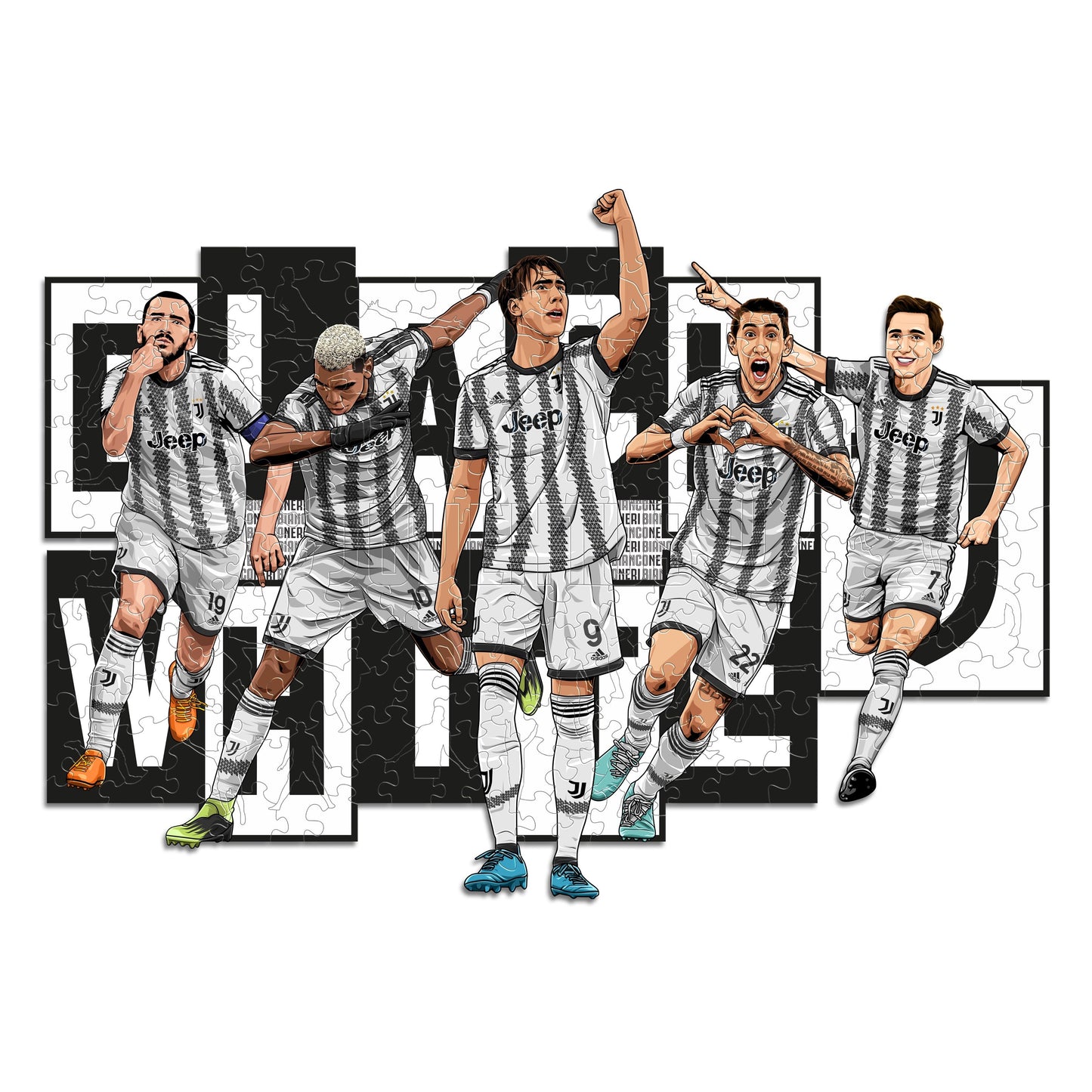 5 Joueurs FC Juventus® - Puzzle Officiel en Bois