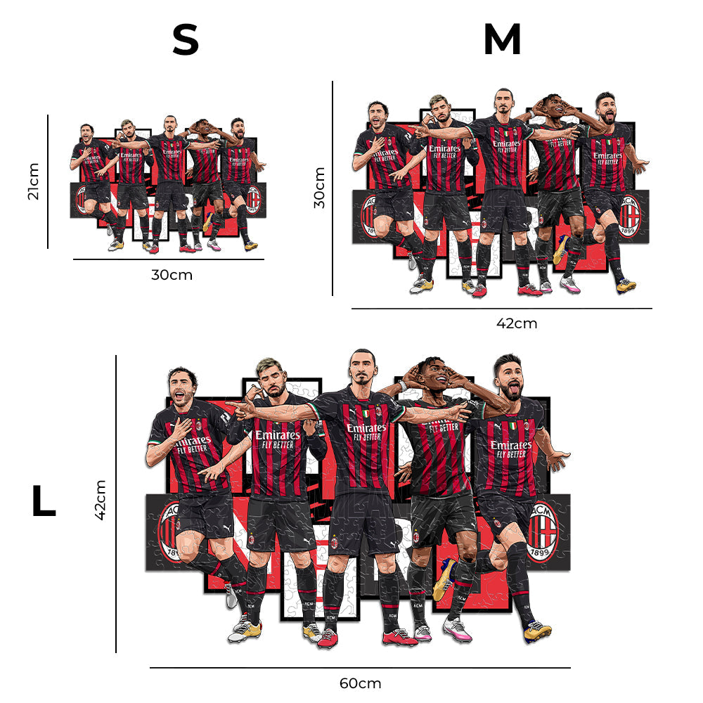5 Joueurs AC Milan® - Puzzle Officiel en Bois (ÉDITION LIMITÉE)